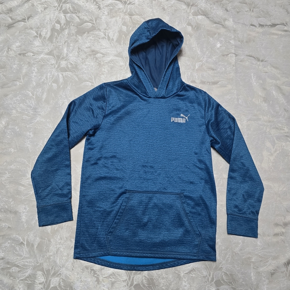 Puma Hoodie Long Sleeve Sweatshirt Unisex Youth L(14-16) Blue Sportswear Outdoor